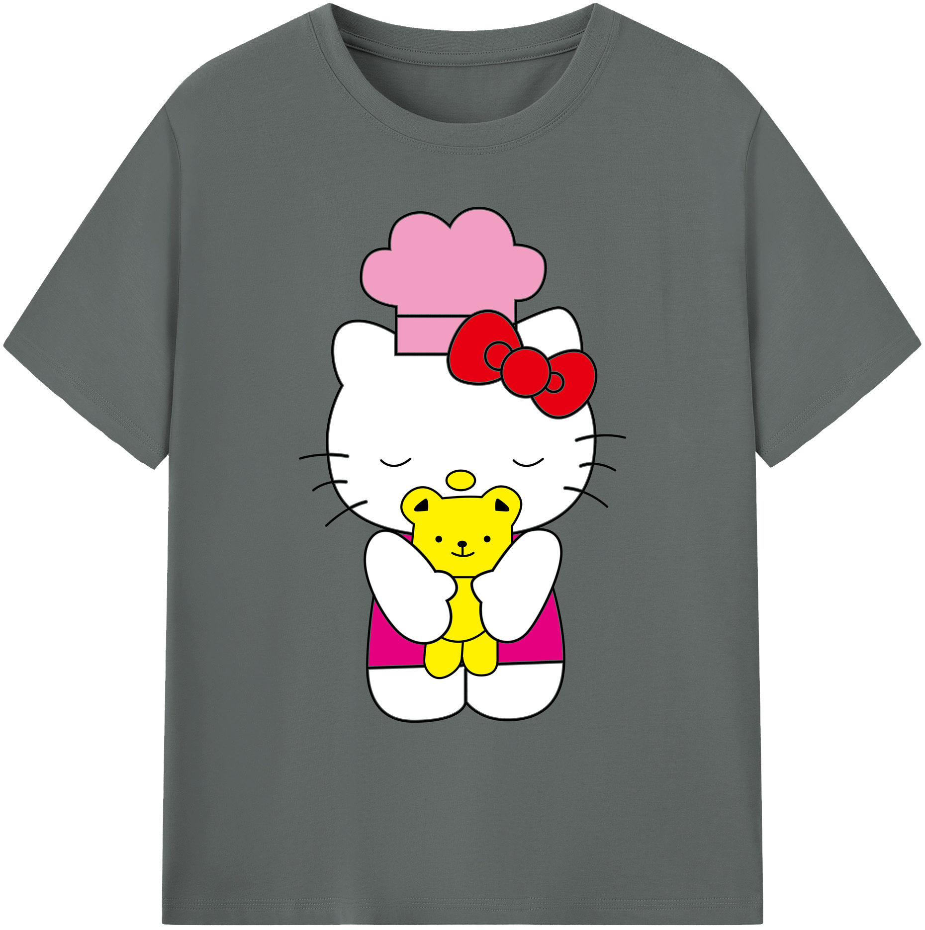 （画像用） Hello Kitty ハローキティ 綿100％ メンズ半袖Tシャツ｜肌触りやわらか＆通気性